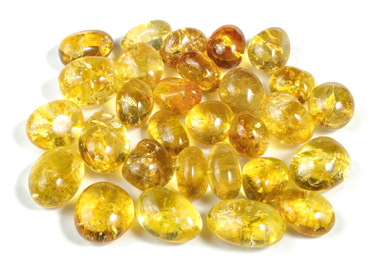 Pierre roulée de quartz citrine fissurée - TU1070