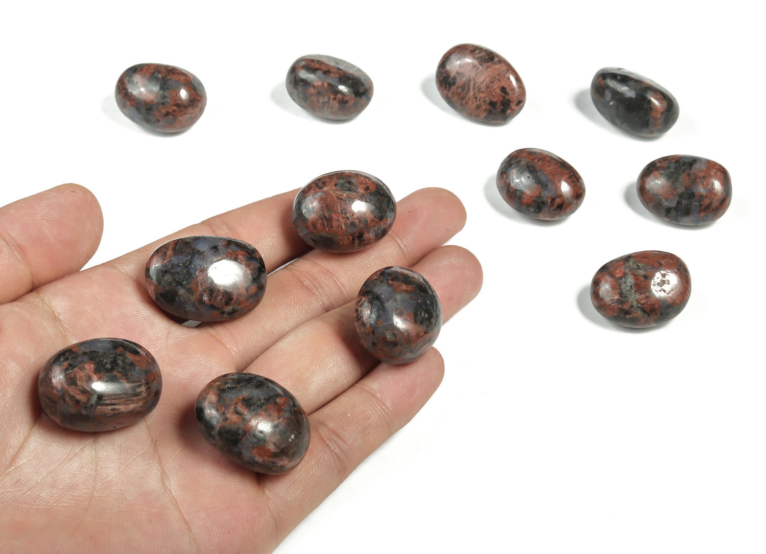 Red Larvikite Tumbled Stone - TU1073