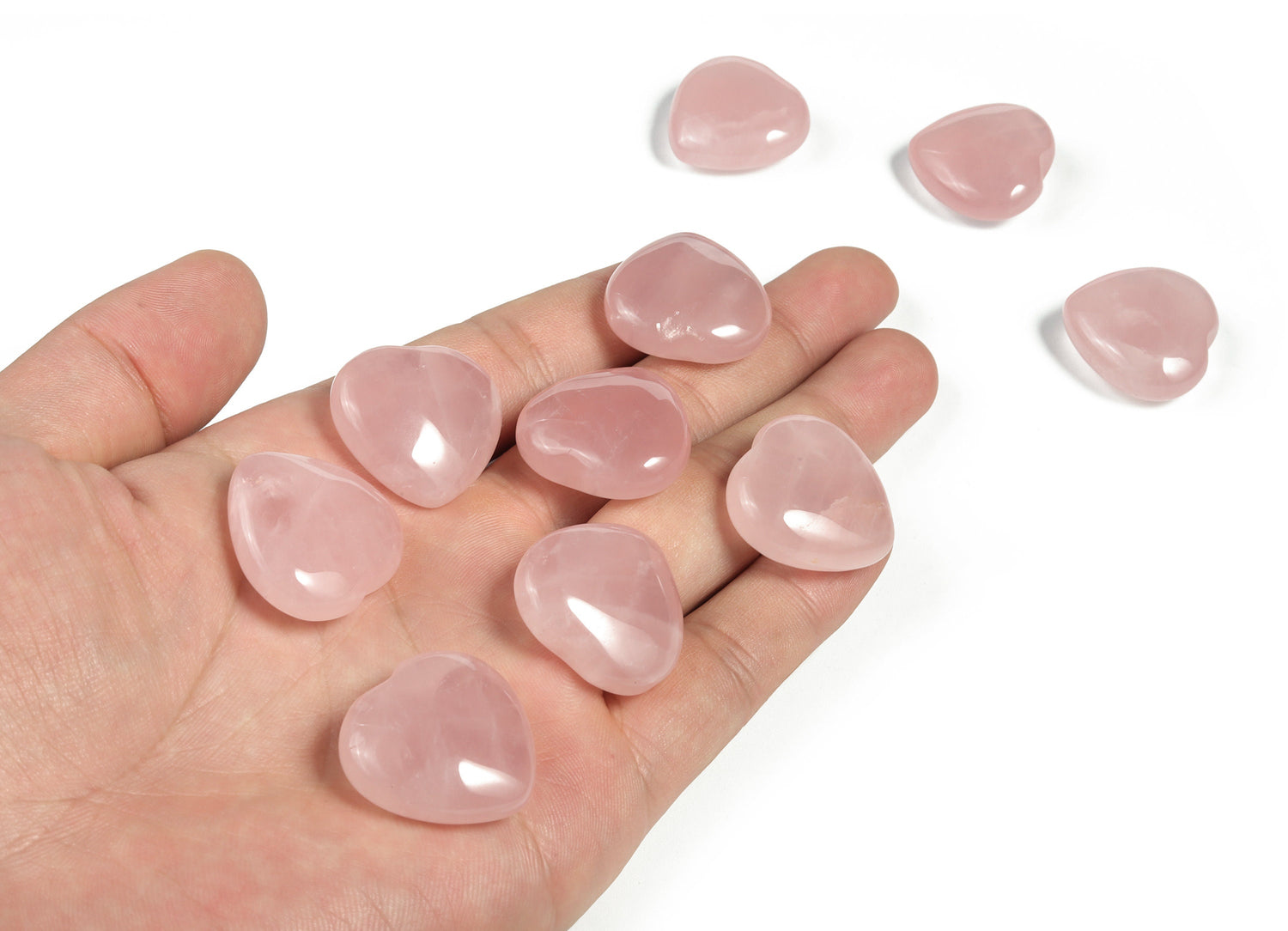 Rose Quartz Heart Gemstone - 25mm - HE1105