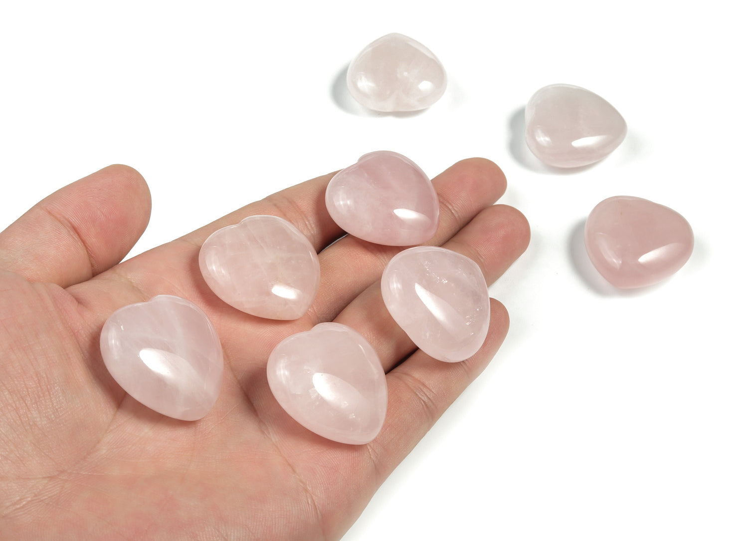 Rose Quartz Heart Gemstone - 30mm - HE1160