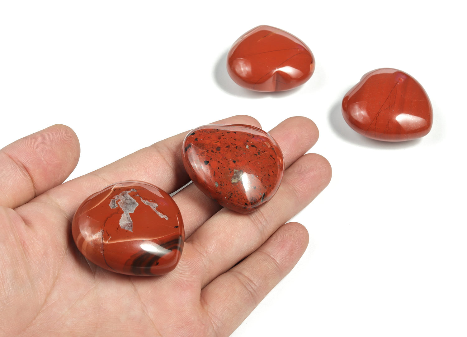 Red Jasper Heart Gemstone - 40mm - HE1226