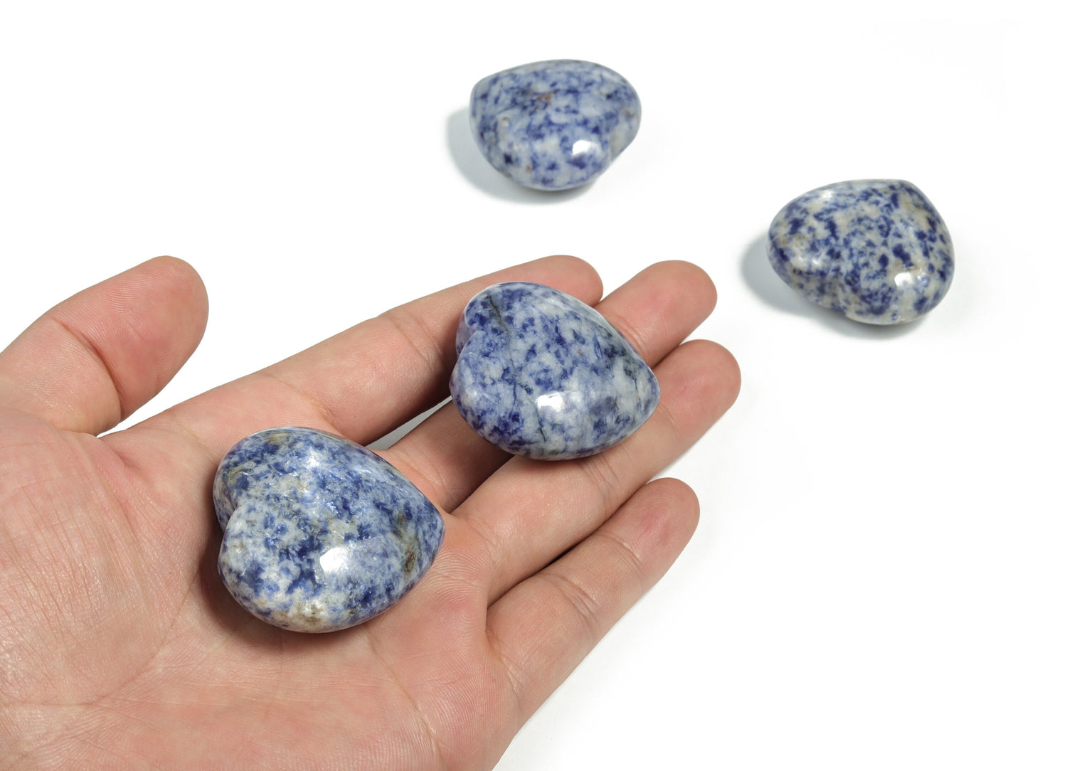 Blue Spot Jasper Heart Gemstone - 40mm - HE1228