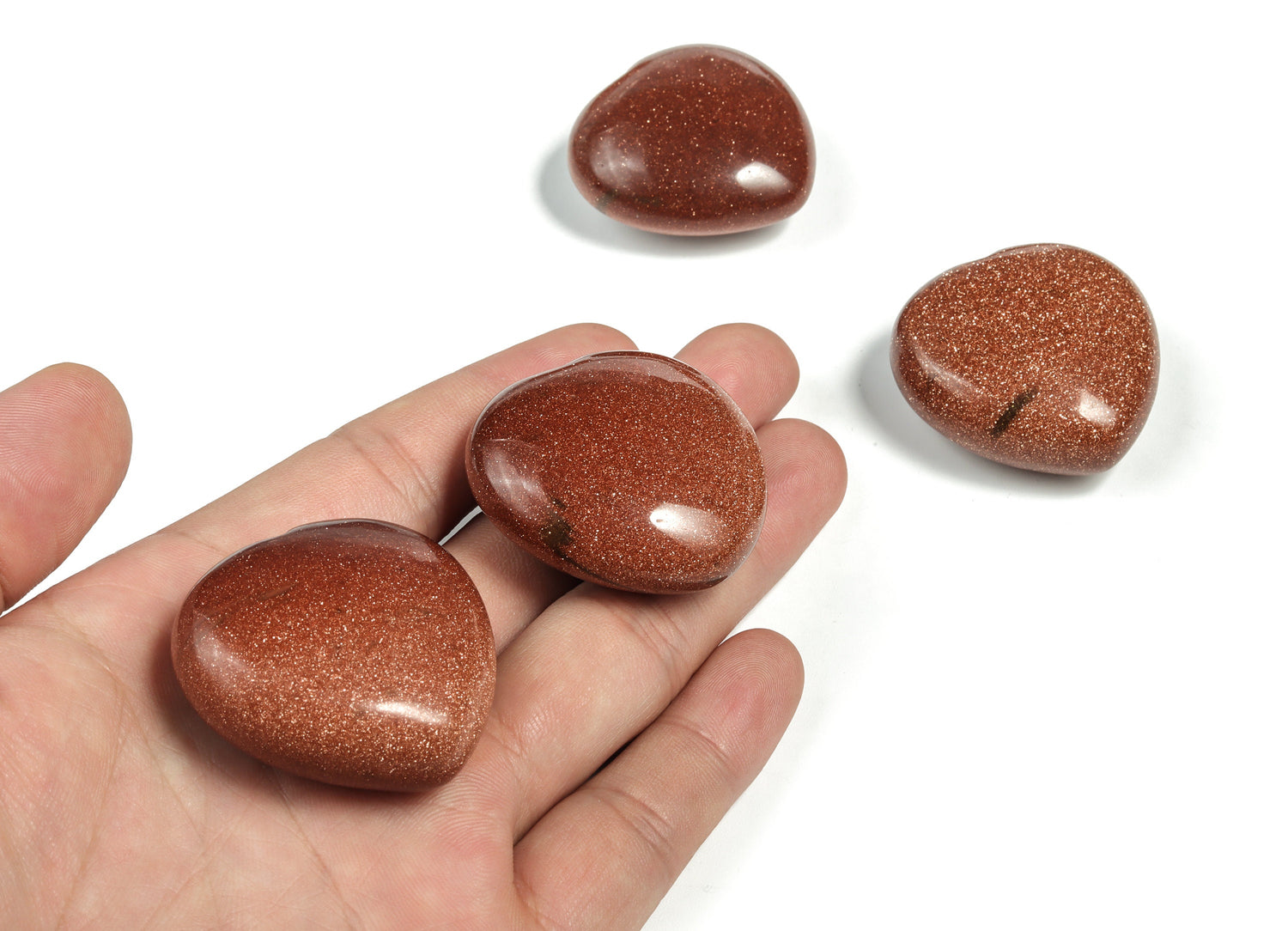 Goldstone Heart Gemstone - 40mm - HE1231