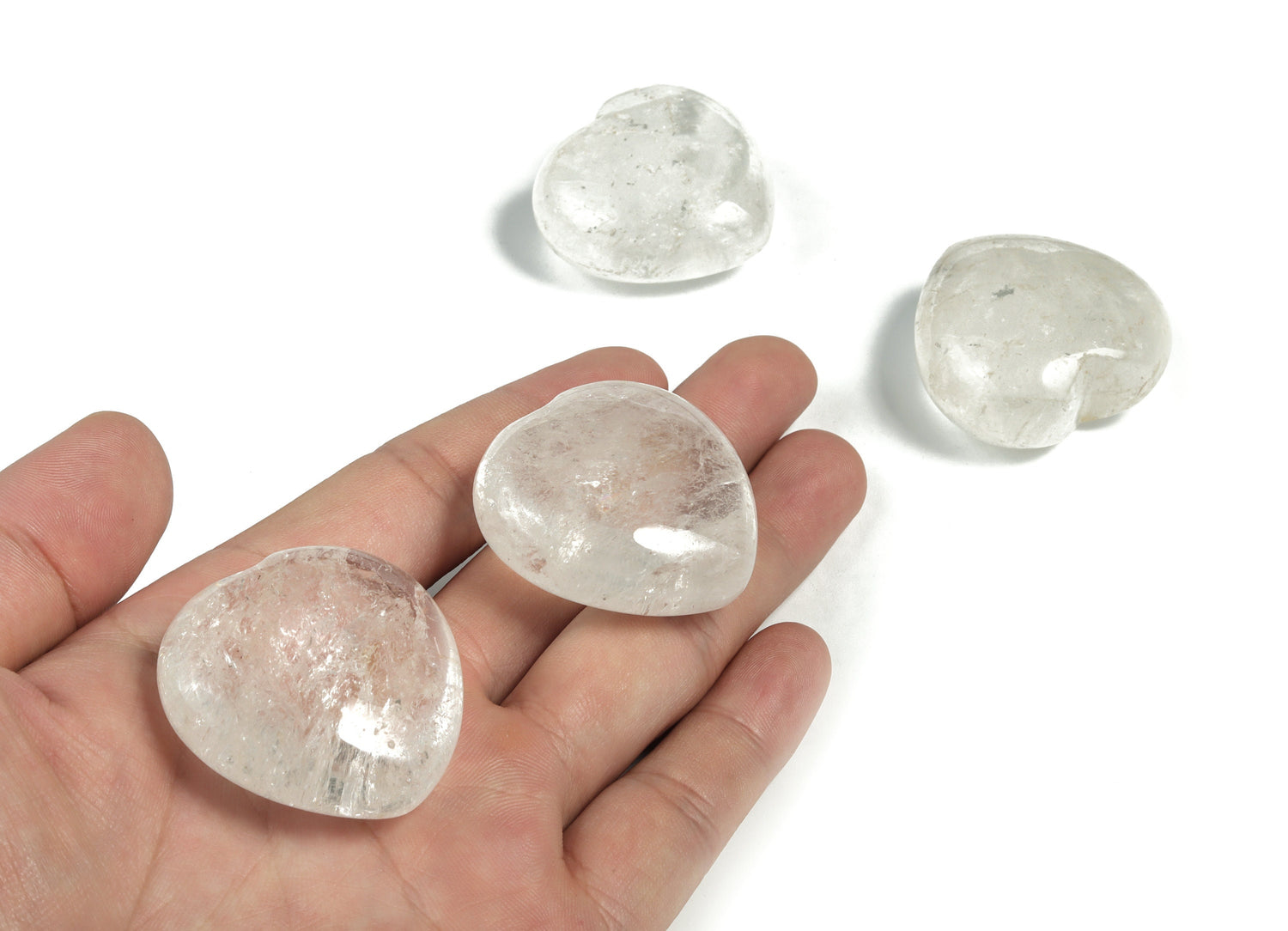 Clear Quartz Heart Gemstone - 40mm - HE1232