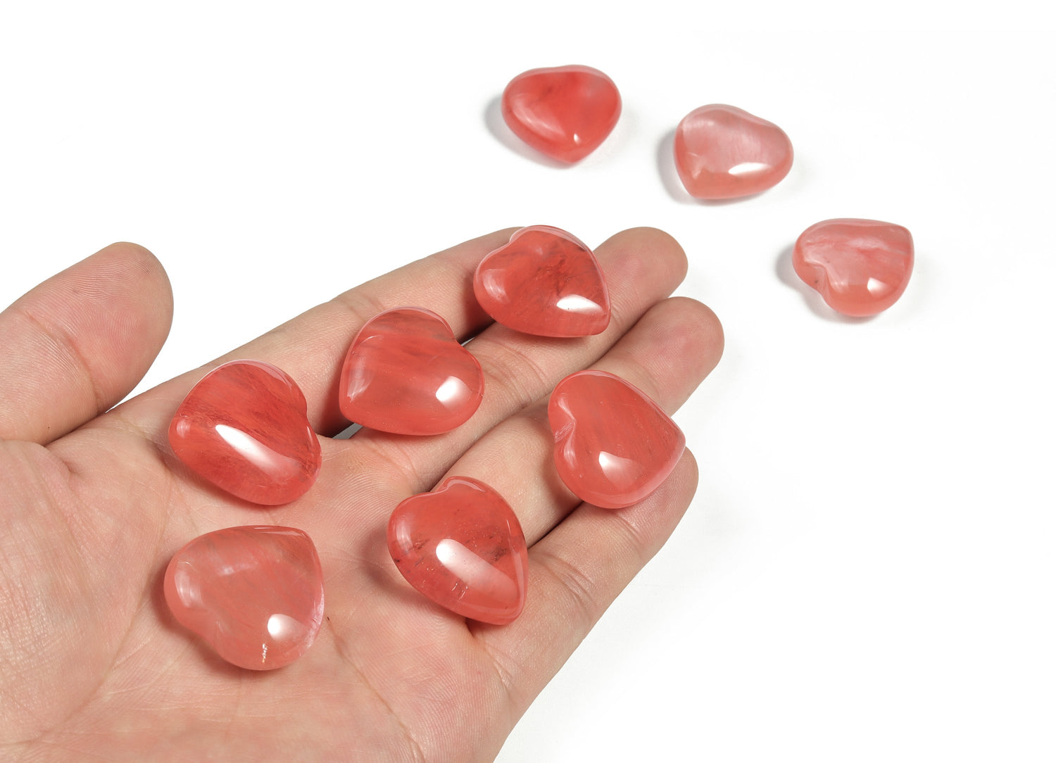 Cherry Quartz Heart Gemstone - 25mm - HE1113