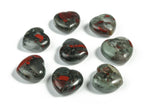 African Bloodstone heart-shaped gemstone pendant, 25mm, from GemstoneGO, showcasing deep green and red bloodstone details.