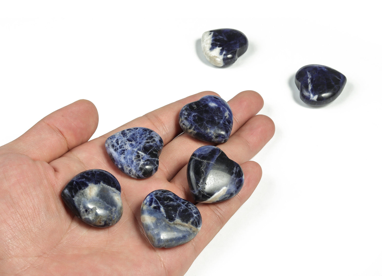Sodalite Heart Gemstone - 30mm - HE1178