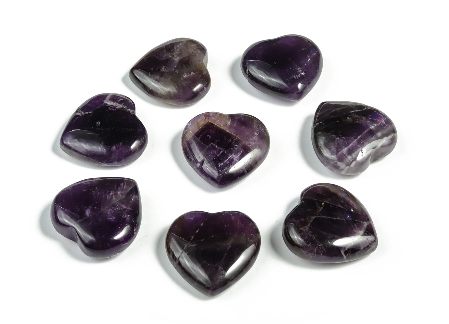 Amethyst Heart Gemstone  - 30mm - HE1175