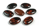 Mahogany Obsidian palm gemstone spa stone, 45x35mm, smooth polished natural stone for relaxation and meditation.