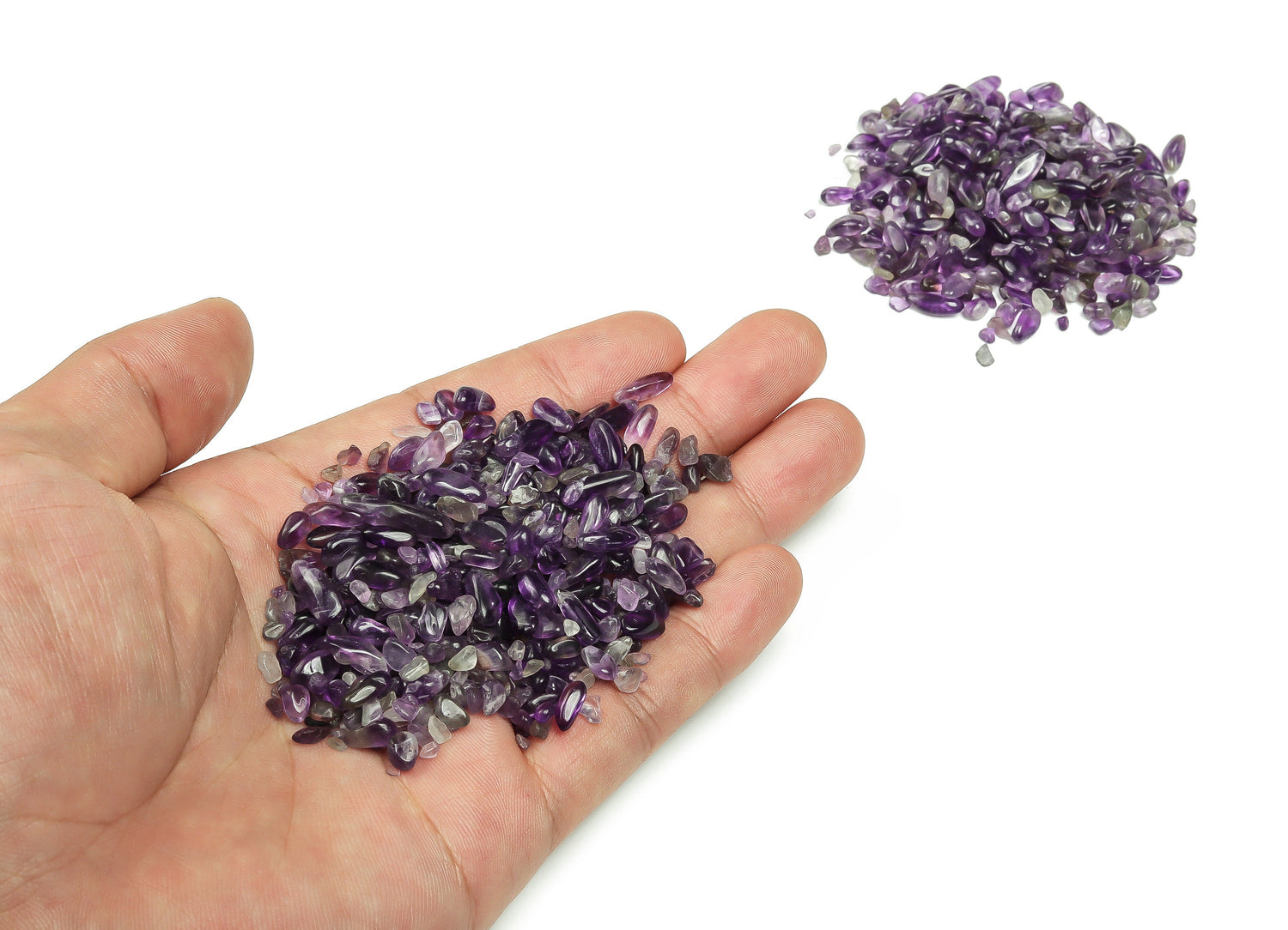 Amethyst Crystal Chips - Semi Tumbled Stone - Bulk - 2-6mm - CP1008