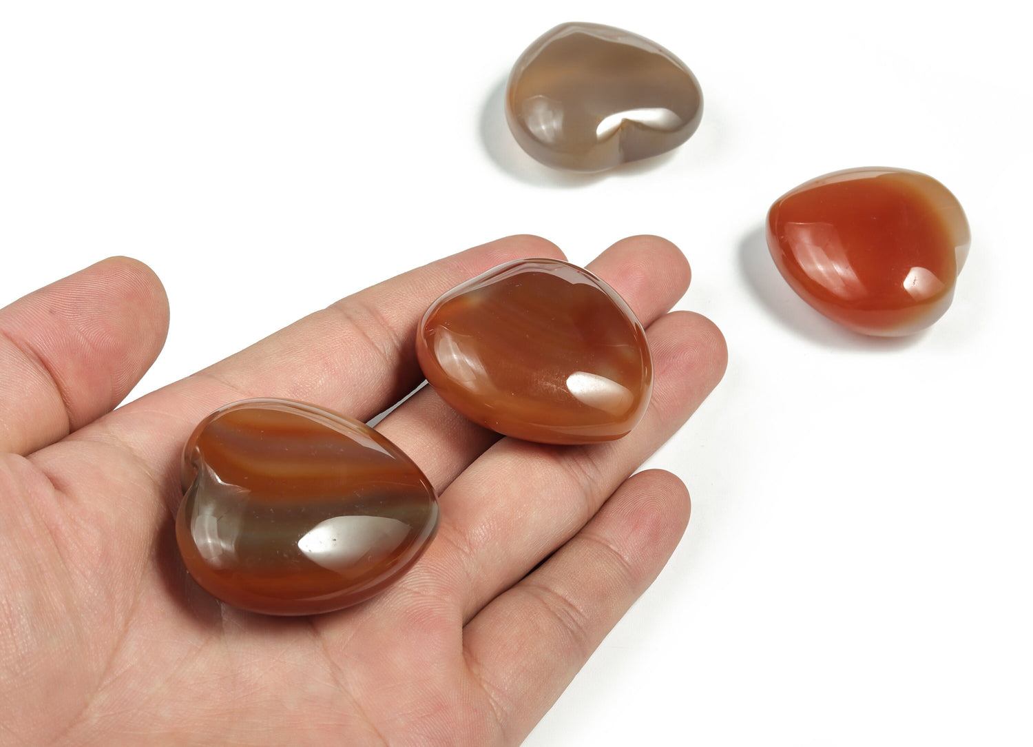 Carnelian Heart Gemstone - 40mm - HE1222