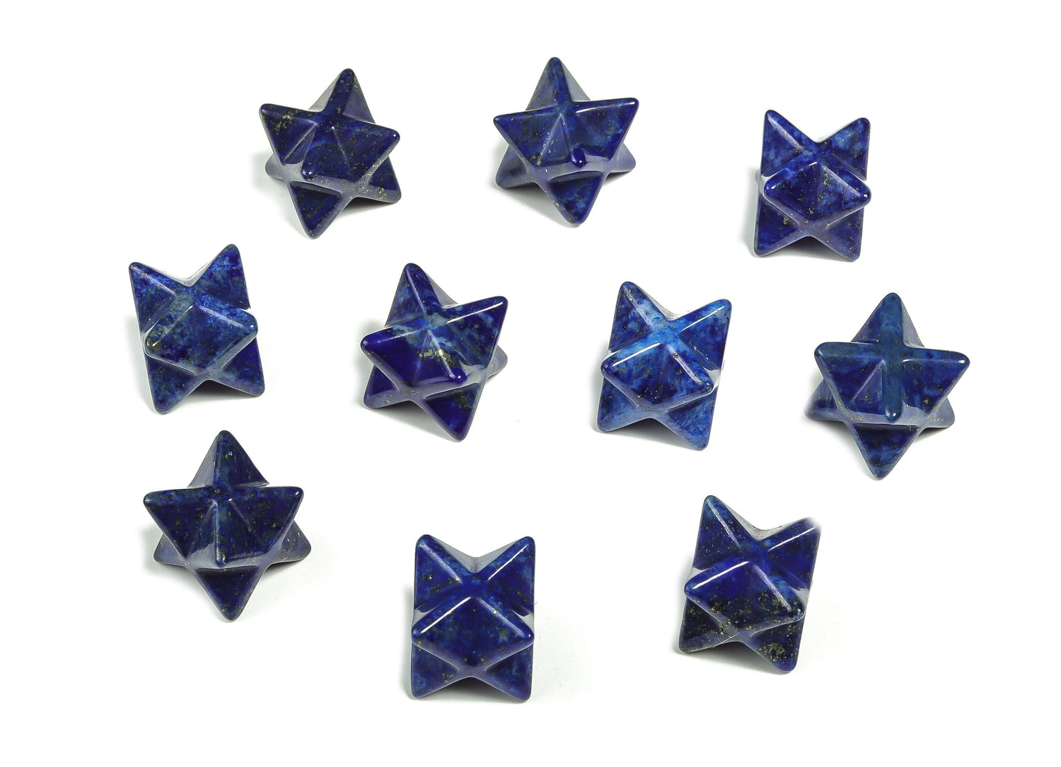Merkaba en lapis-lazuli ?€? Étoile Merkaba sculptée en cristal bleu - Spécimen minéral - Cadeau de lithothérapie ?€? 1,3 cm ?€? ME1012
