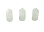 Clear Quartz obelisk tower crystal from GemstoneGO, 35mm tall, with natural clarity and smooth faceted design.