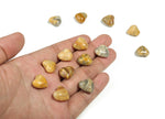 Puffy heart-shaped Crazy Lace Agate gemstone from Mexico, 15x15x9mm, featuring vibrant layered patterns and natural stone textures.