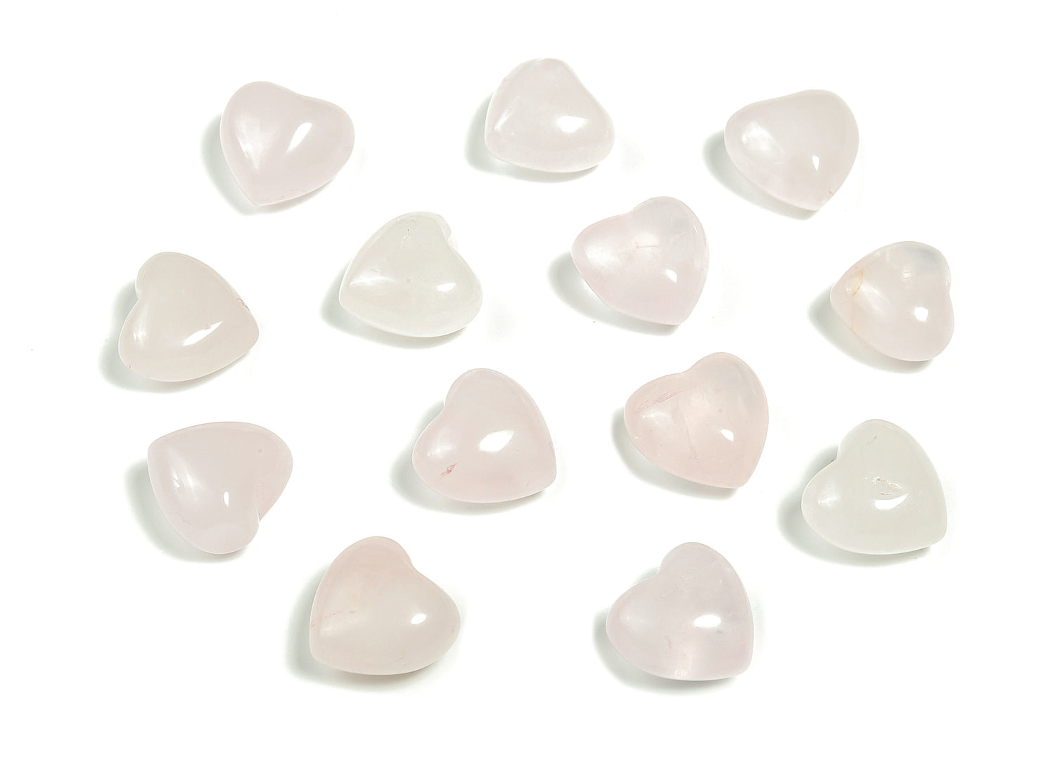 Rose Quartz Heart Gemstone - Puffy Heart Shaped - 15x15x9mm - HE1013