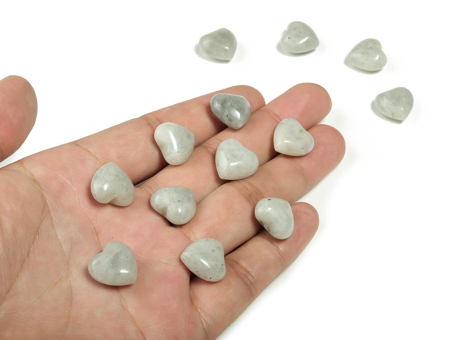 Labradorite Heart Gemstone - Puffy Heart Shaped - 15x15x9mm - HE1017