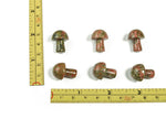 Unakite mushroom carved gemstone pendant, 20mm, with earthy green and pink hues, from GemstoneGO.