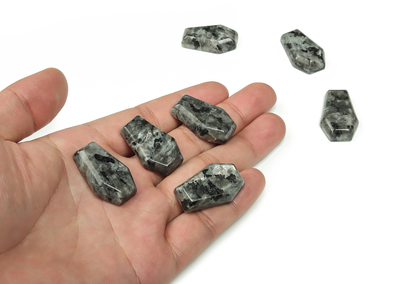 Larvikite Coffin Crystal - Cabochon - Crystal Carving - 30mm - CO1005