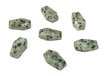 Kiwi Jasper Coffin Crystal cabochon from GemstoneGO, 30mm carved gemstone with vibrant green and brown tones.
