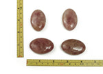 Strawberry Quartz palm gemstone spa stone, 45x35mm, smooth polished natural healing crystal from GemstoneGO.