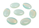Opalite palm gemstone spa stone, 45x35mm, smooth polished handheld crystal for relaxation and meditation by GemstoneGO.