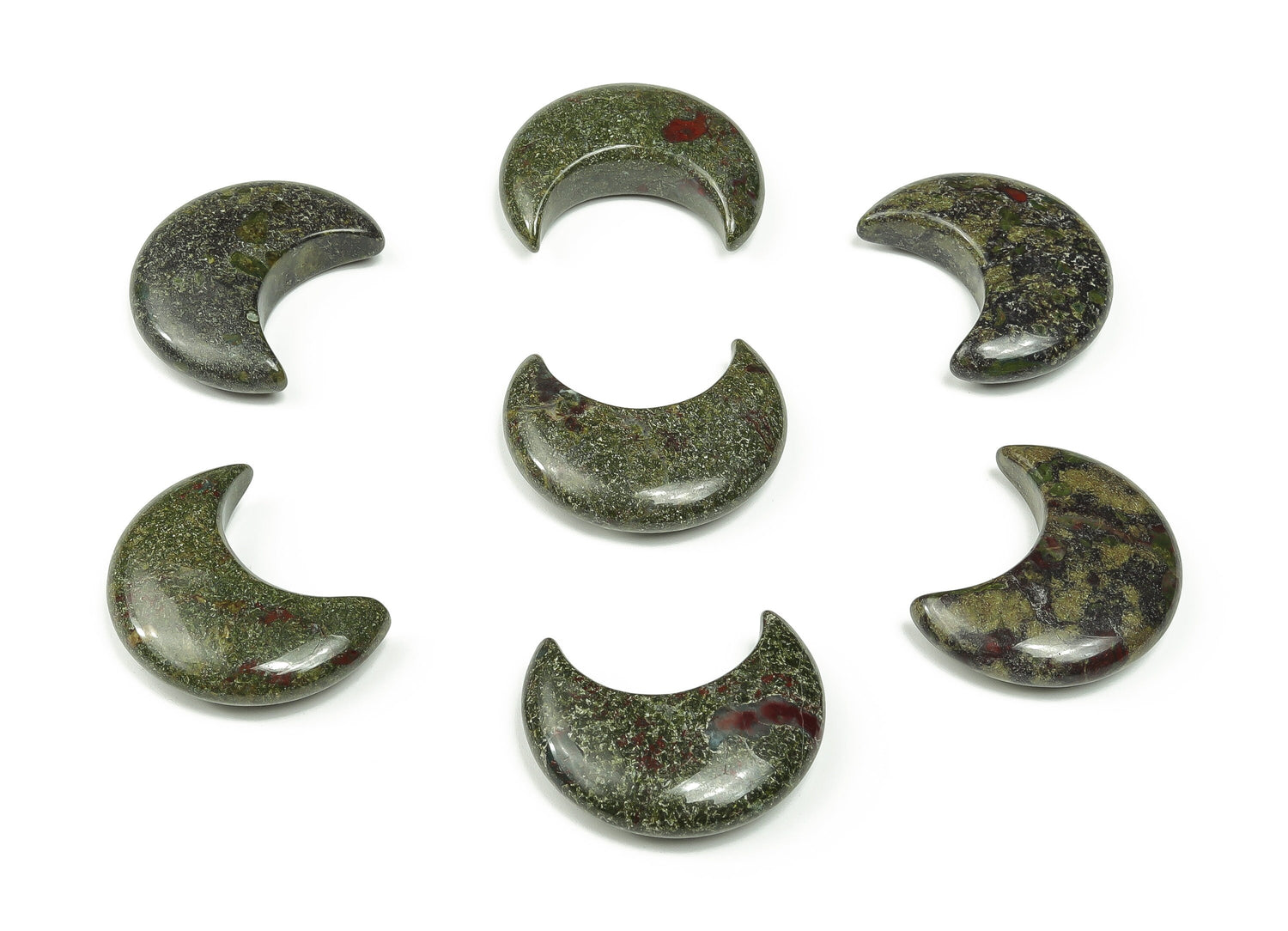 Dragon Blood Jasper Gemstone Moon - 30mm - MO1034