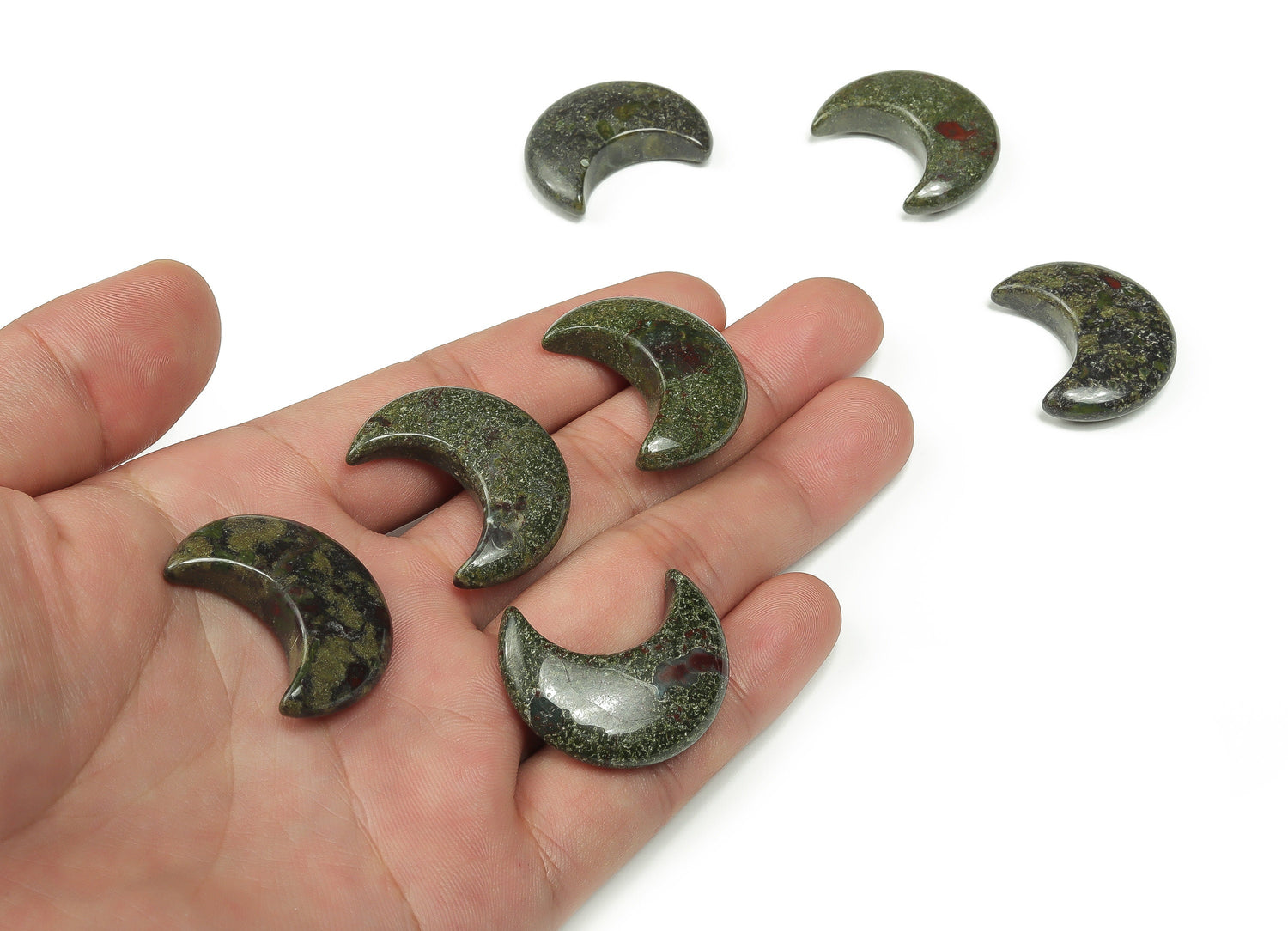 Dragon Blood Jasper Gemstone Moon - 30mm - MO1034