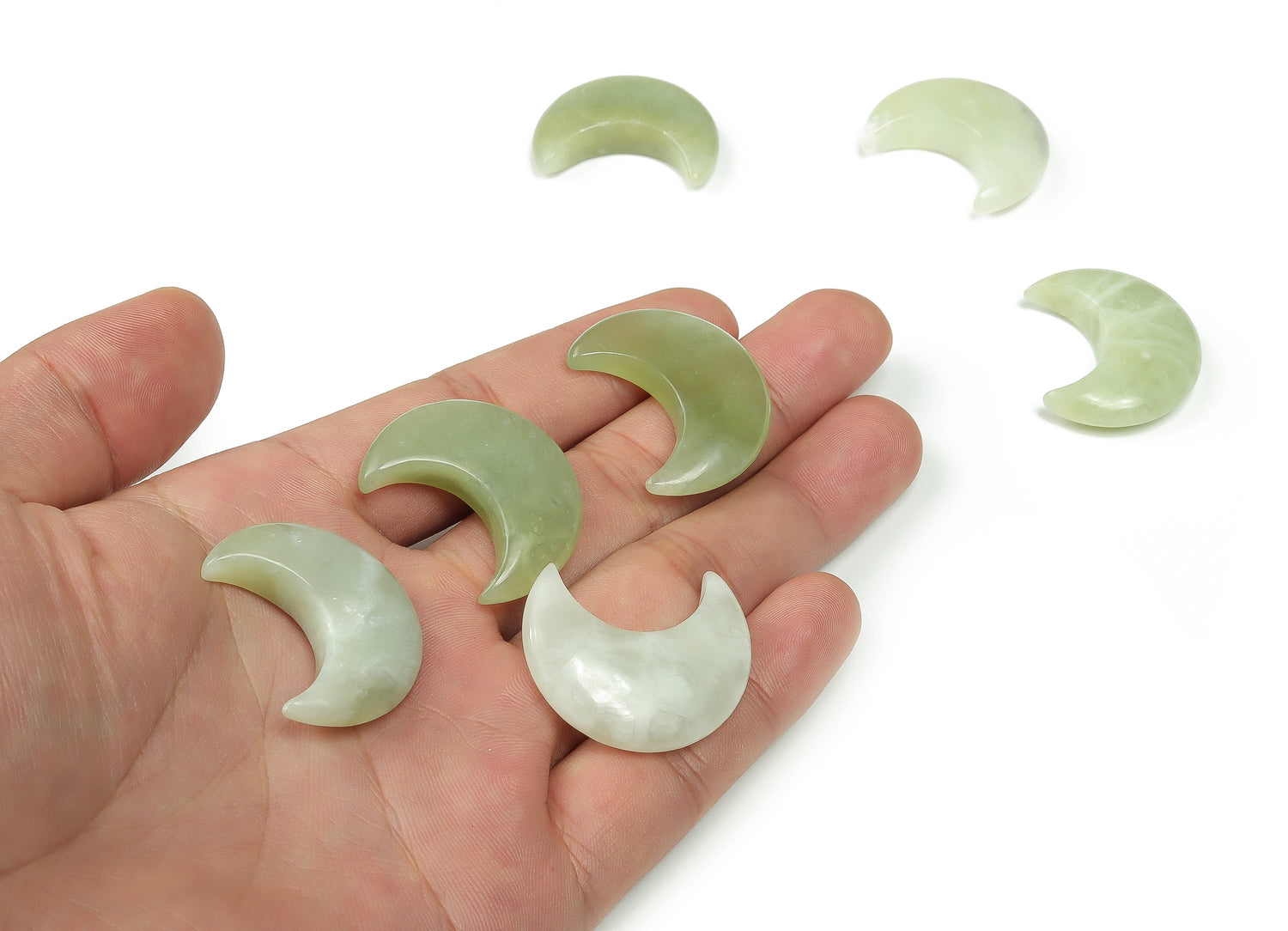 New Jade Gemstone Moon - 30mm - MO1041