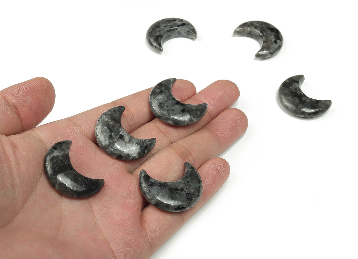 Larvikite Gemstone Moon - 30mm - MO1051