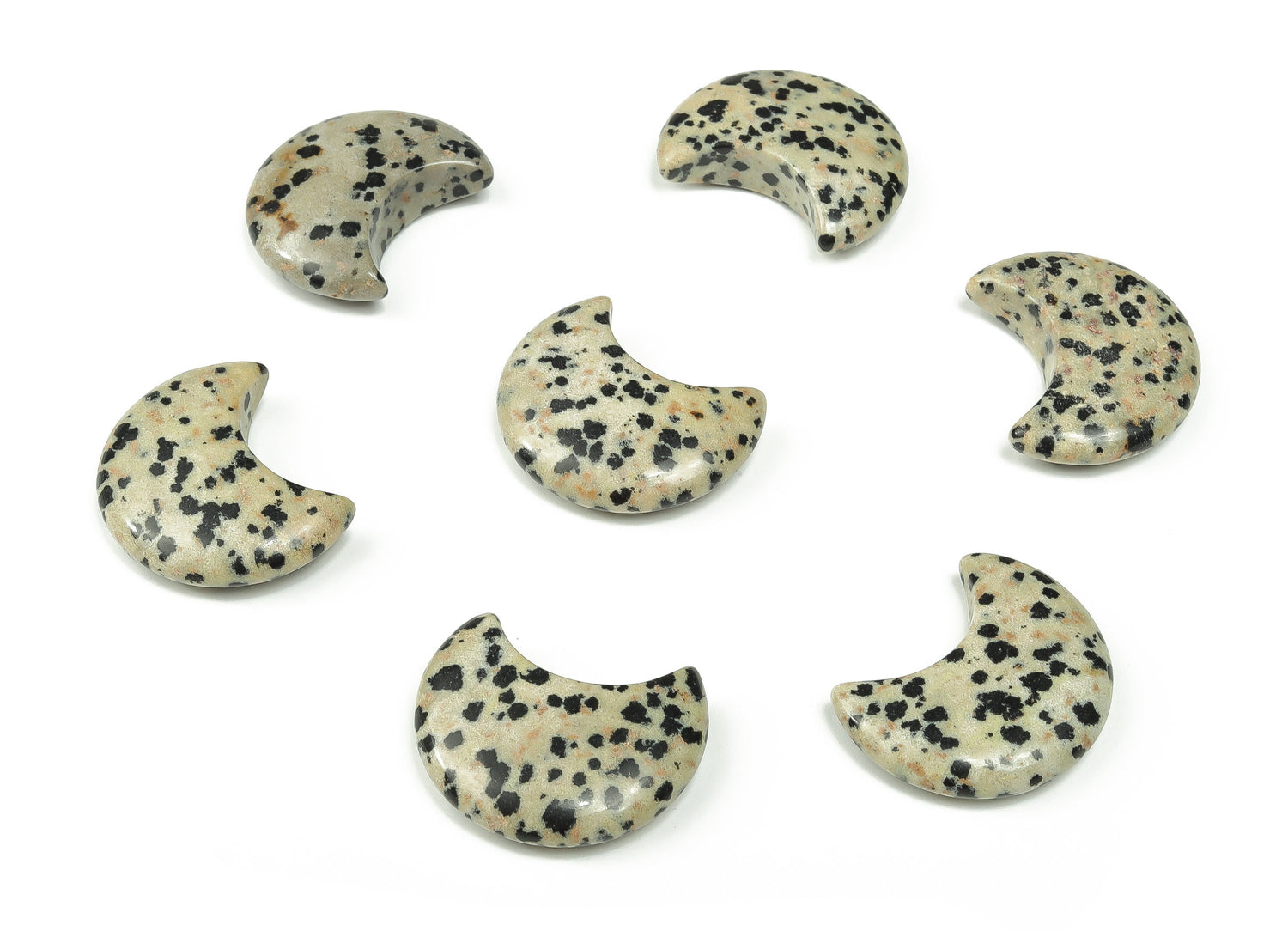 Dalmatian Jasper Gemstone Moon - 30mm - MO1052