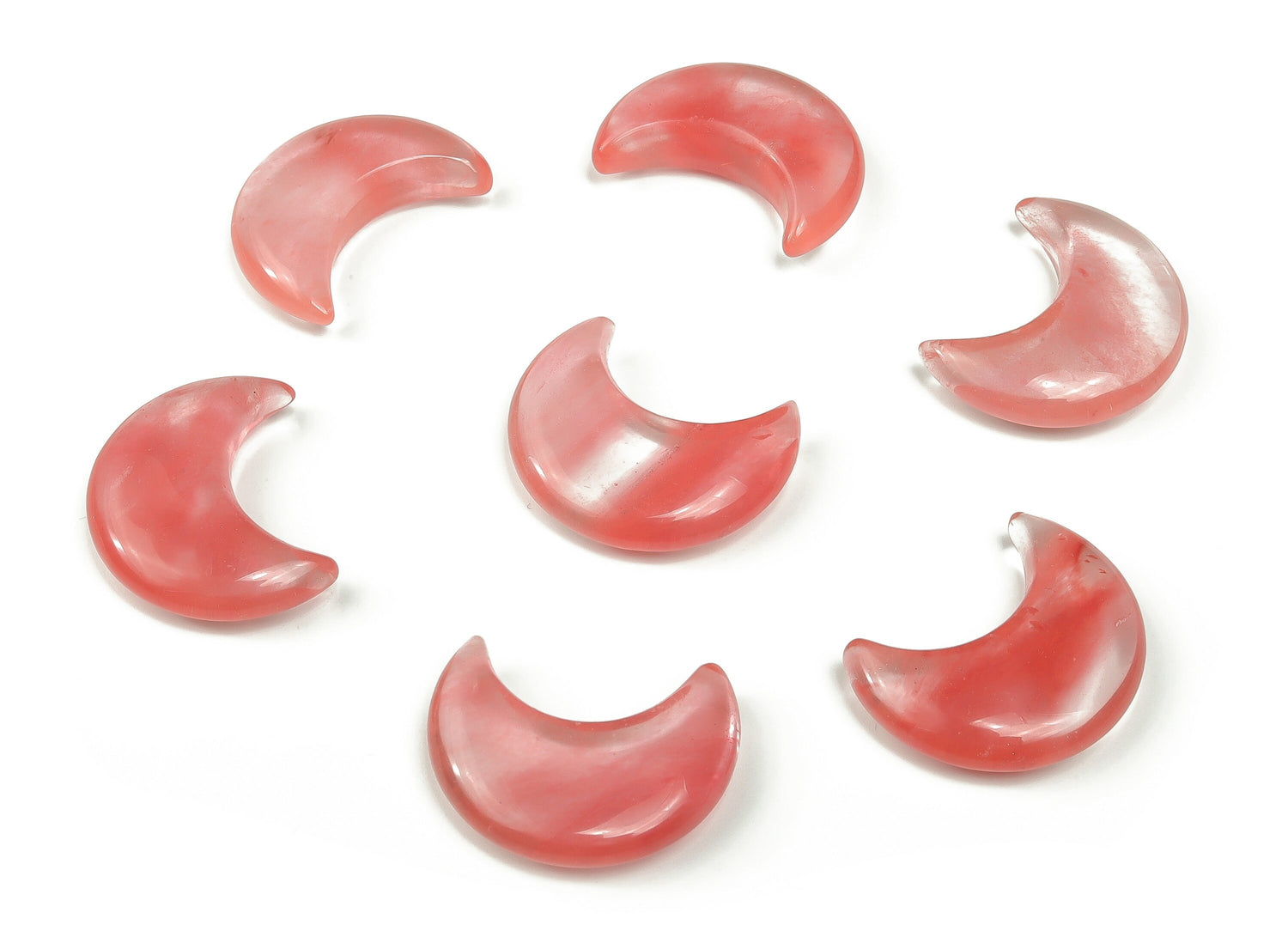 Cherry Quartz Gemstone Moon - 30mm - MO1053