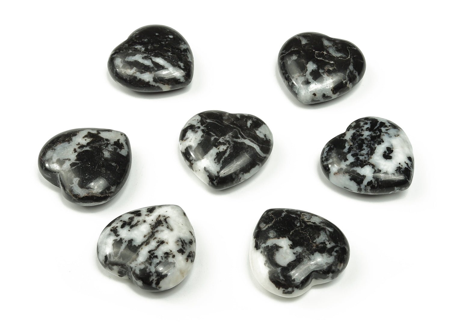 Zebra Calcite Heart Gemstone - 30mm - HE1187