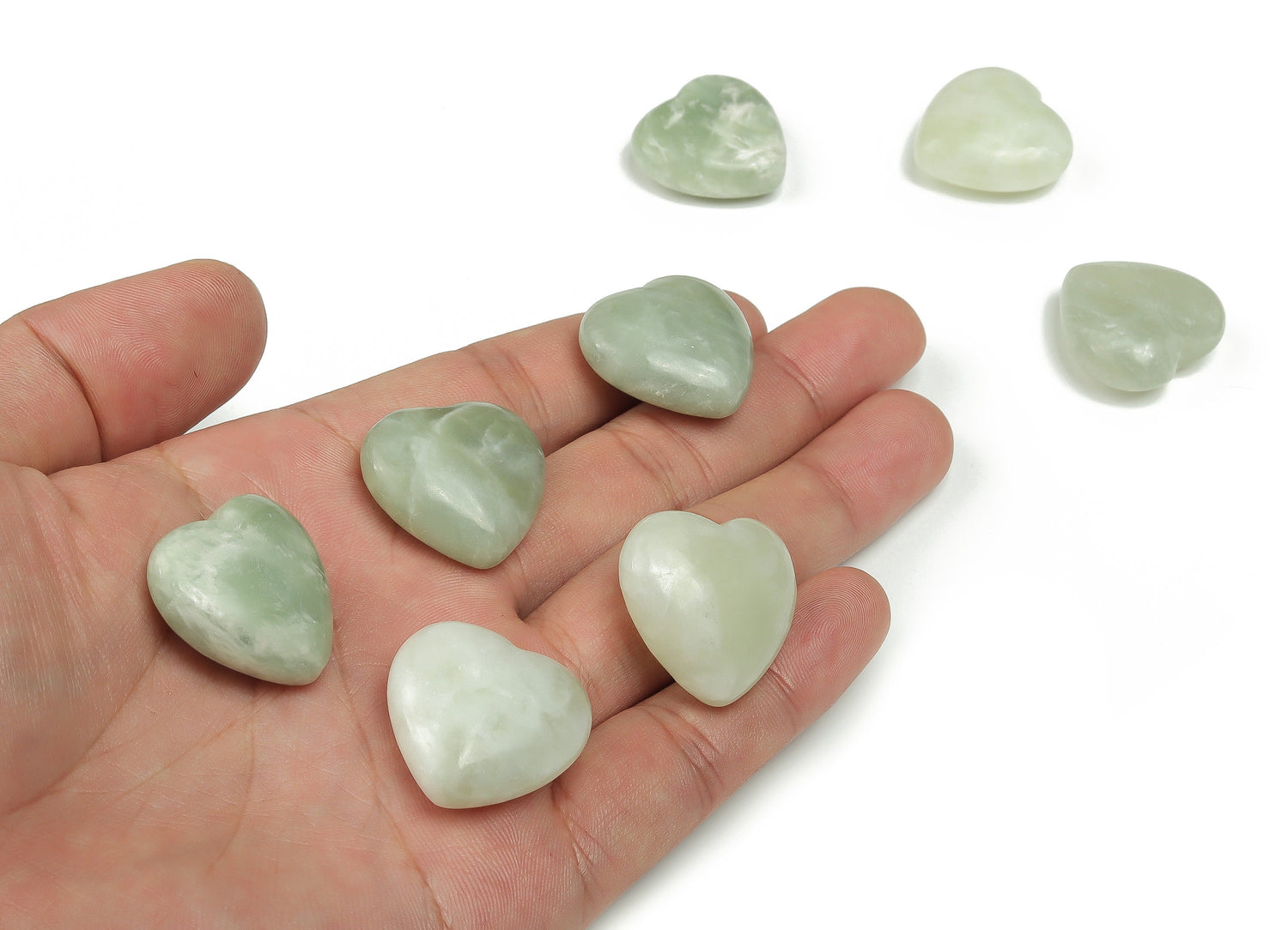 New Jade Heart Gemstone - 25mm - HE1120