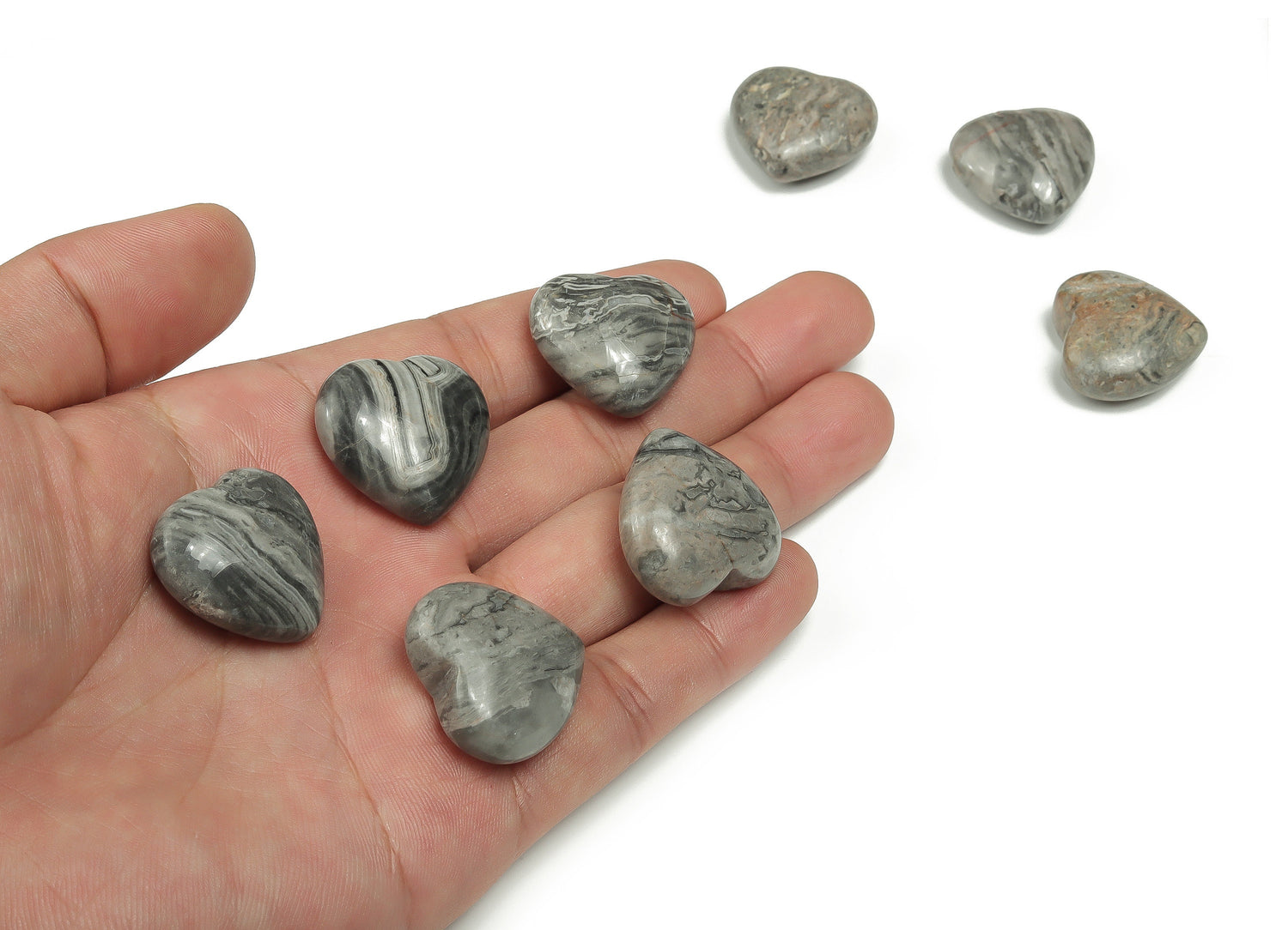 Picasso Jasper Heart Gemstone - 25mm - HE1135