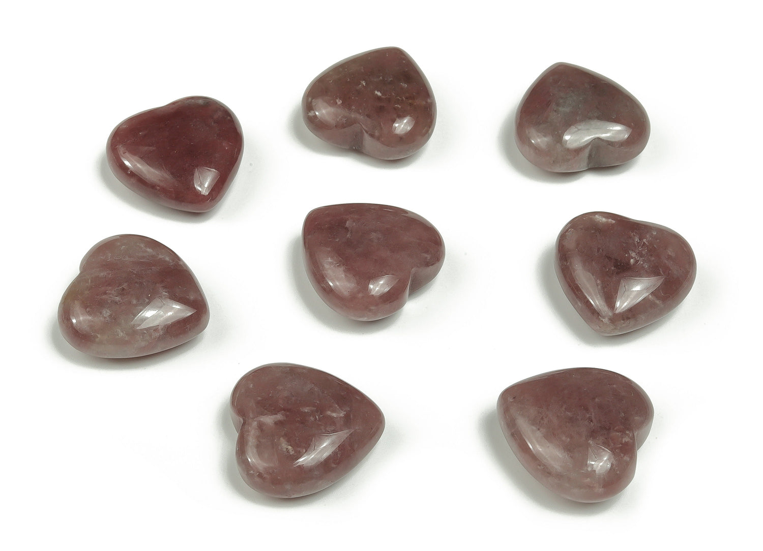 Strawberry Quartz Heart Gemstone - 25mm - HE1133