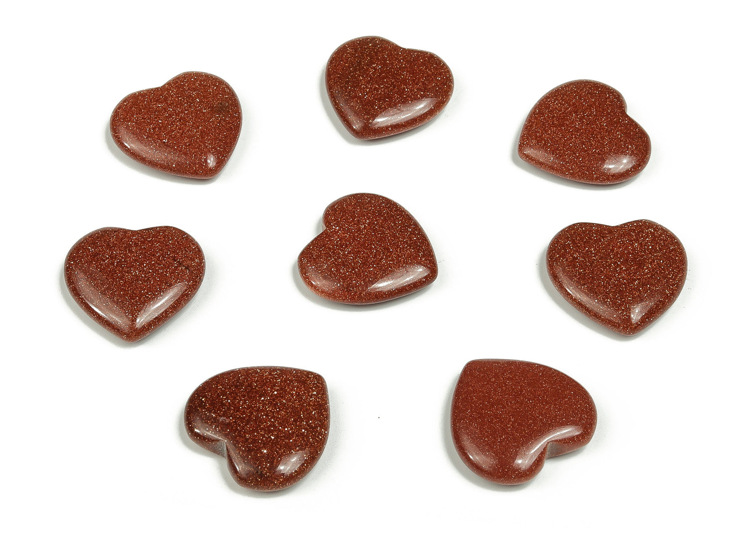 Goldstone Heart Gemstone - 20x20x6mm - HE1054