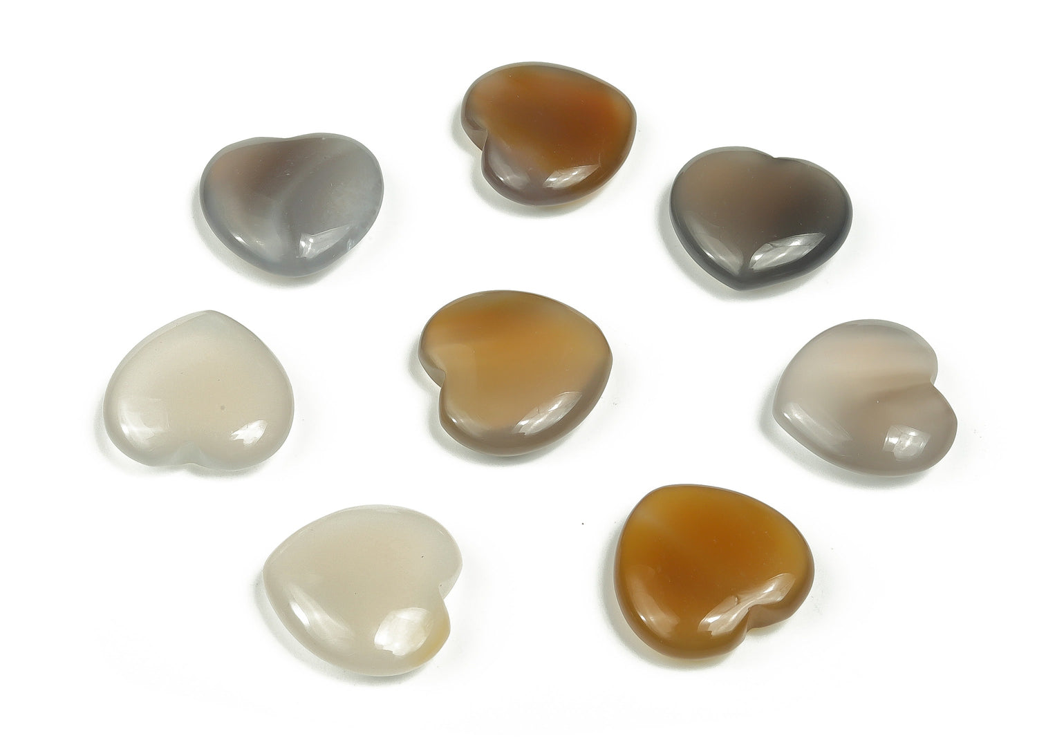 Piedra preciosa de corazón de ágata gris - 20x20x6mm - HE1055