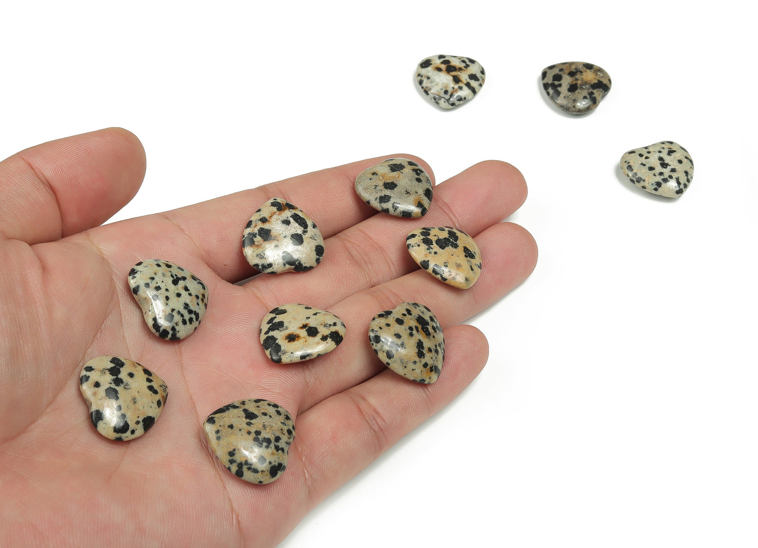Dalmatian Jasper Heart Gemstone - 20x20x6mm - HE1061