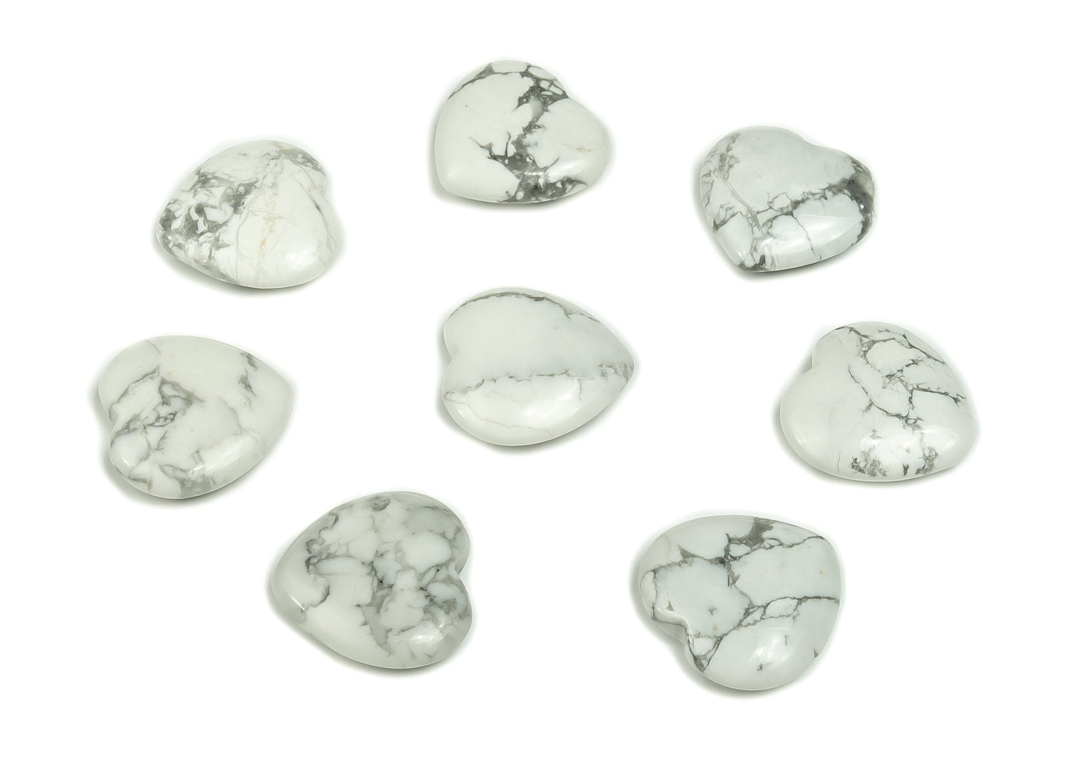 Howlite Heart Gemstone - 20x20x6mm - HE1063