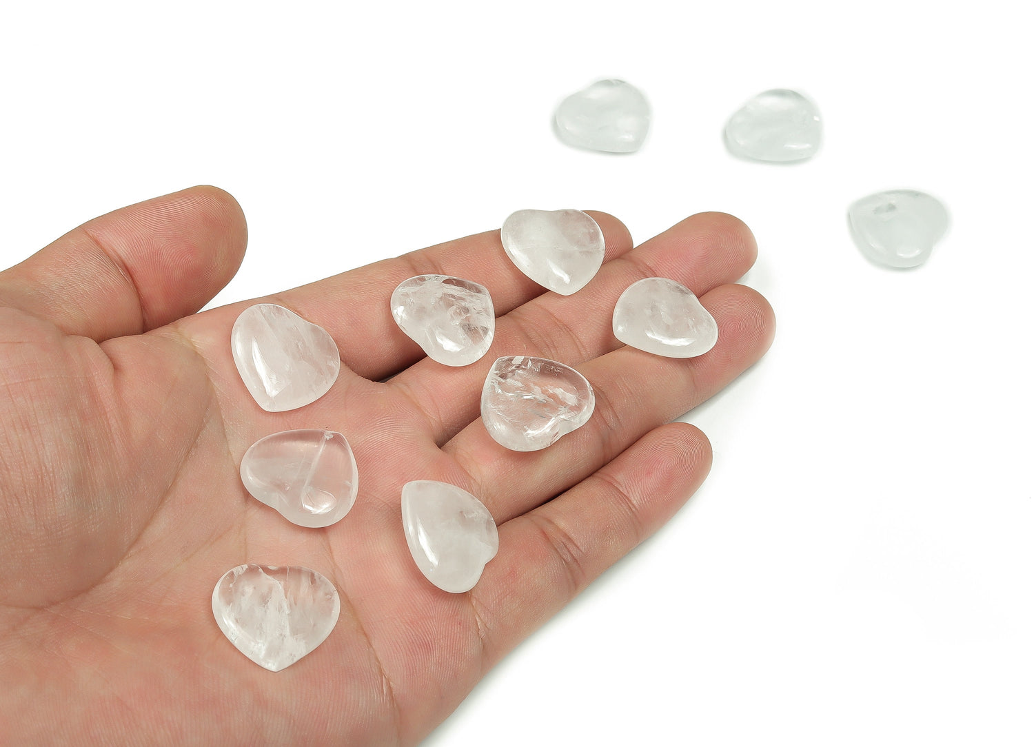 Clear Quartz Heart Gemstone - 20x20x6mm - HE1064