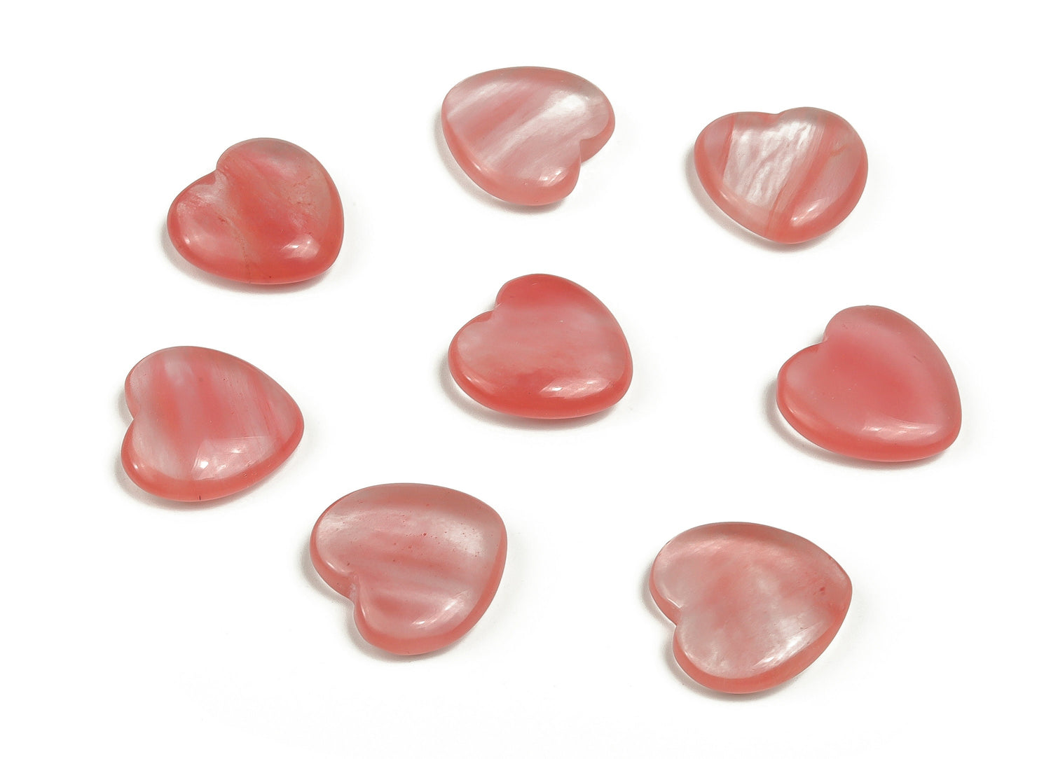 Gema de Cuarzo Cereza con Forma de Corazón - 20x20x6mm - HE1065