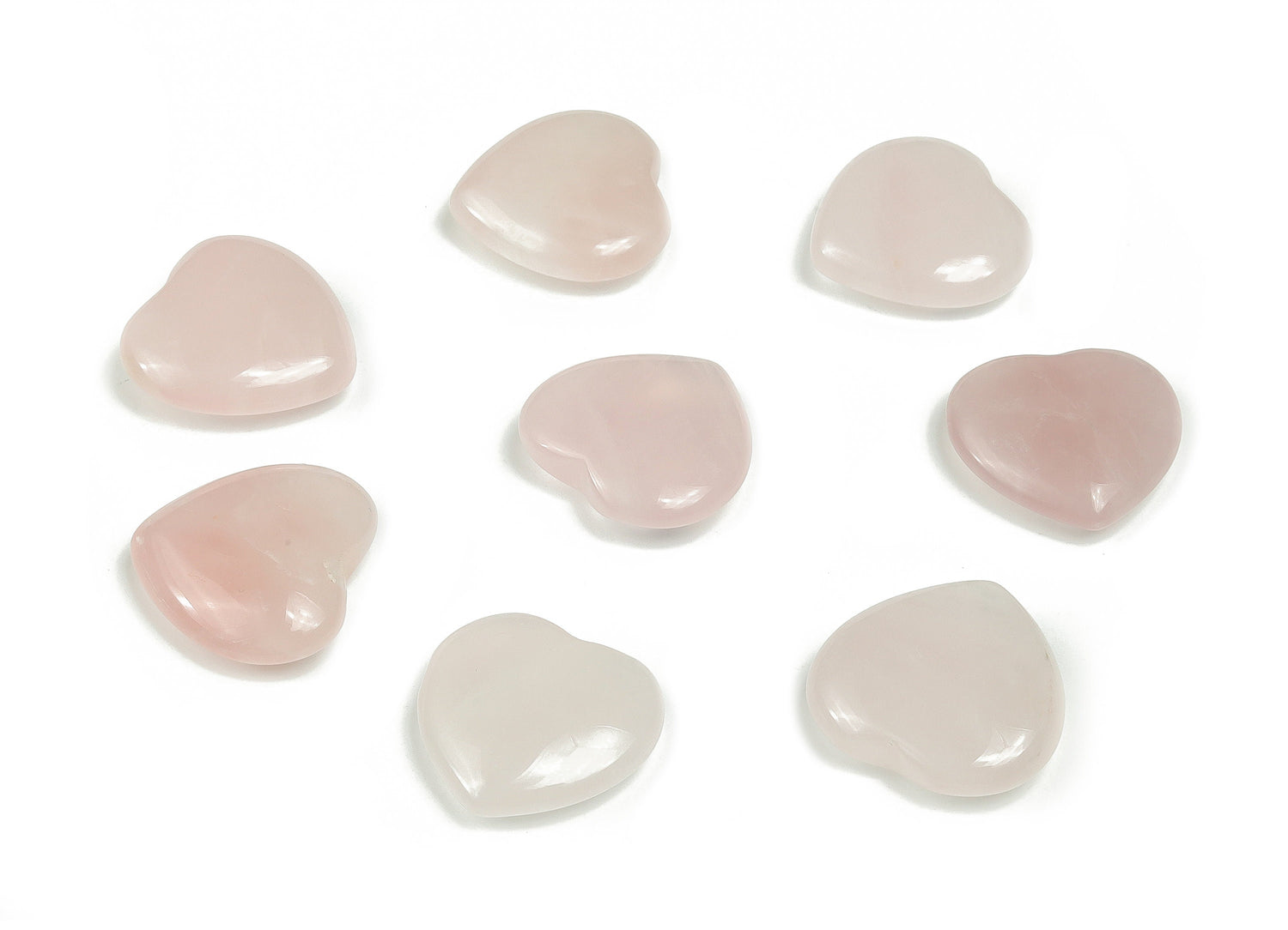 Rose Quartz Heart Gemstone - 20x20x6mm - HE1066
