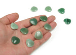 Aventurine heart-shaped gemstone, 20x20x6mm, with green and shimmering mineral inclusions, from GemstoneGO.