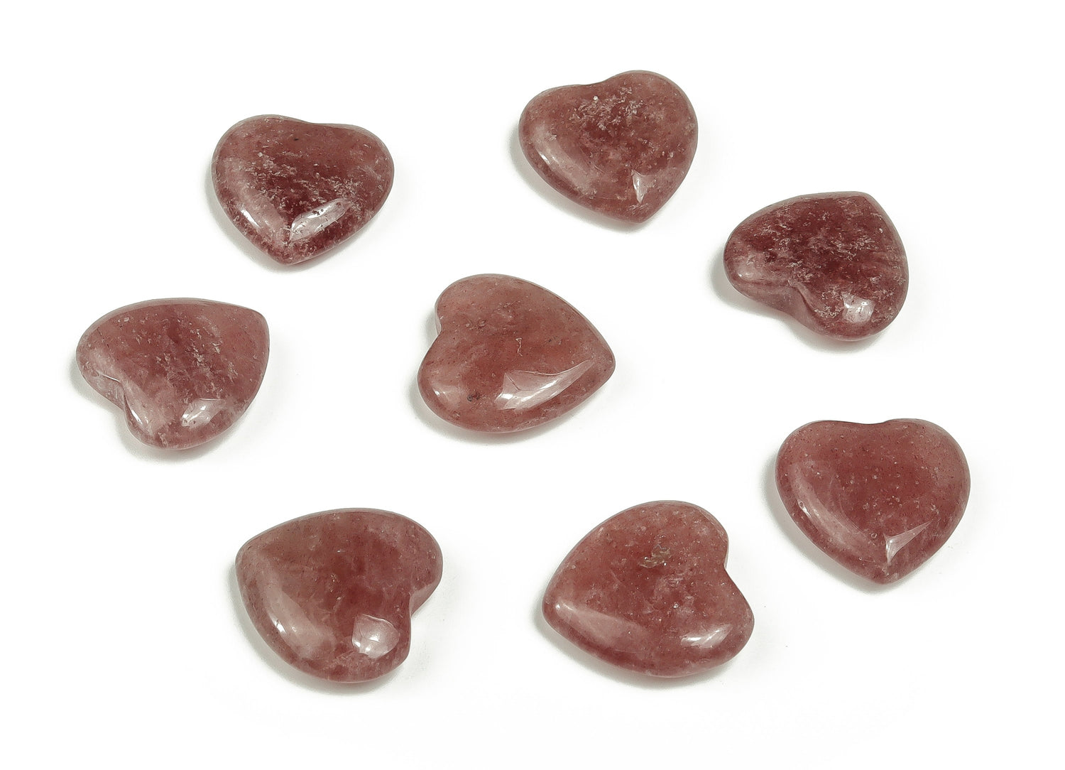Strawberry Quartz Heart Gemstone - 20x20x6mm - HE1074