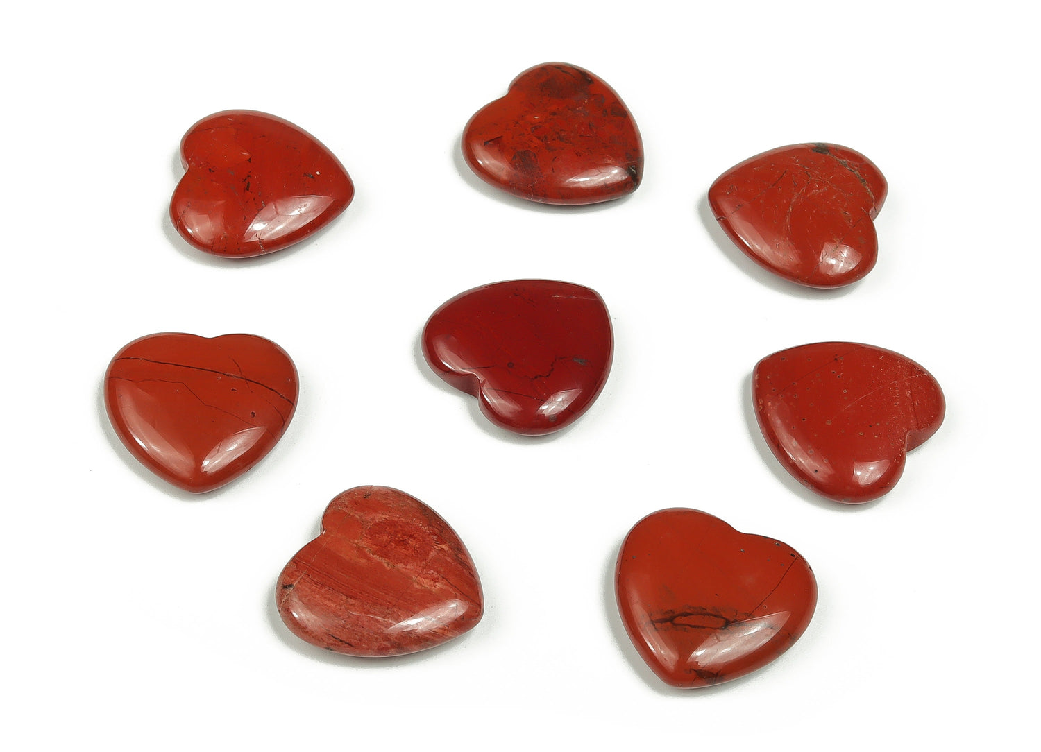 Red Jasper Heart Gemstone - 20x20x6mm - HE1076