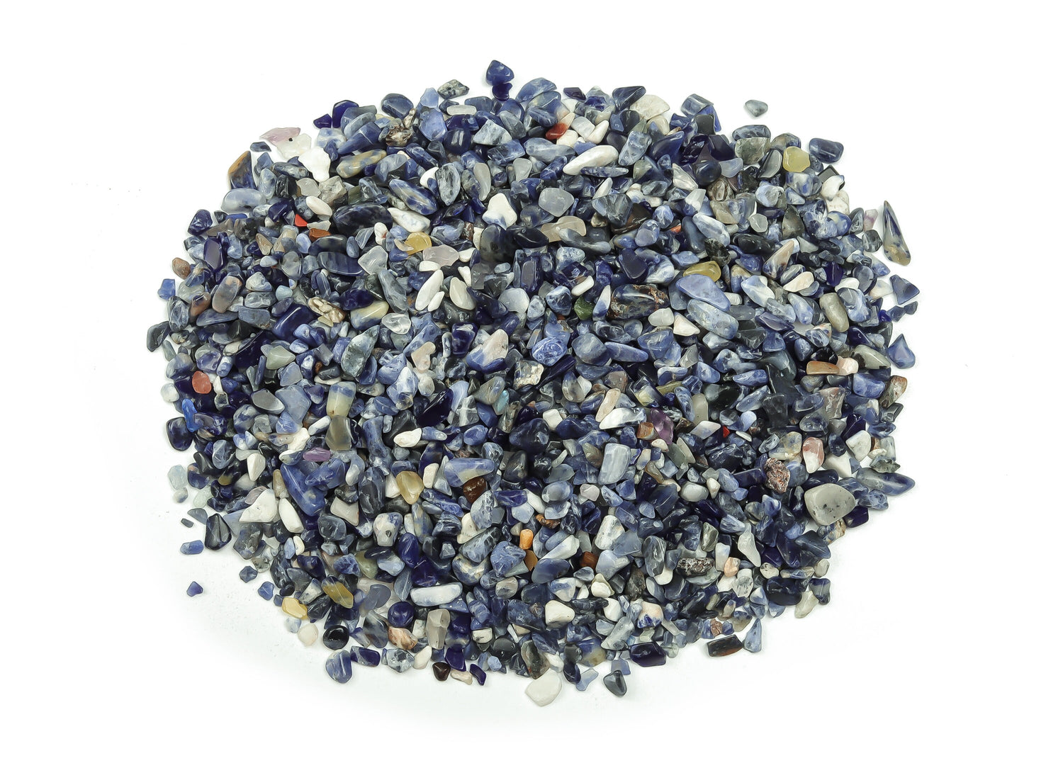 Éclats de sodalite ?€? Éclats de pierres précieuses ?€? Éclats de cristal semi-polis - Cristal en vrac - 2-6 mm - CP1034