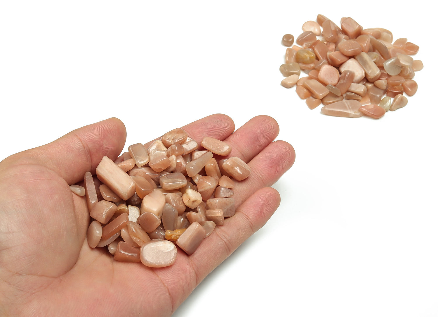 Peach Moonstone Crystal Chips - Orange Moonstone - Semi Tumbled Stone - Bulk - 7-12mm  - CP1075