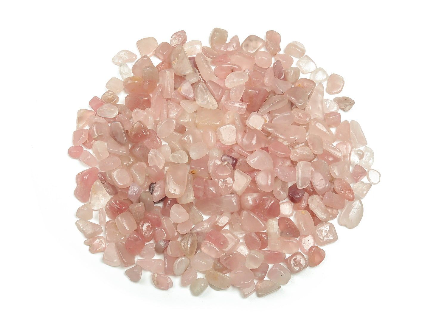 Chips de Cuarzo Rosa - Piedra Semipulida - A Granel - 7-12mm - CP1084