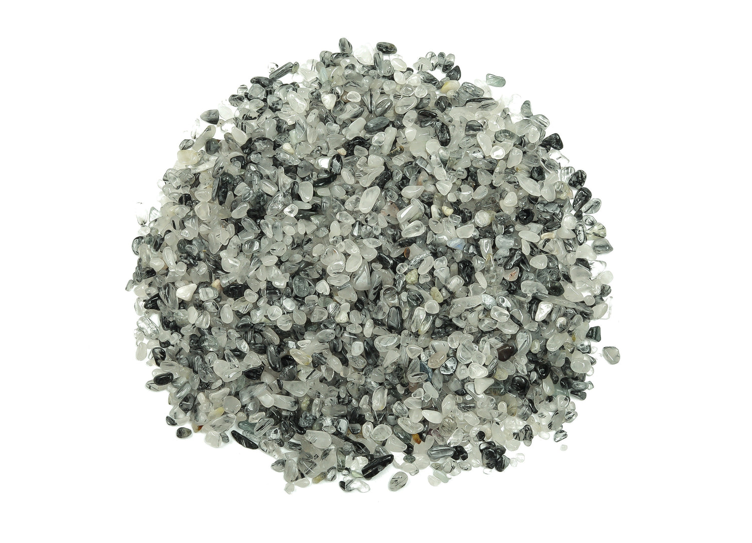 Chips de Cuarzo Turmalinado - Piedra Semi Pulida - a Granel - 2-6mm - CP1105