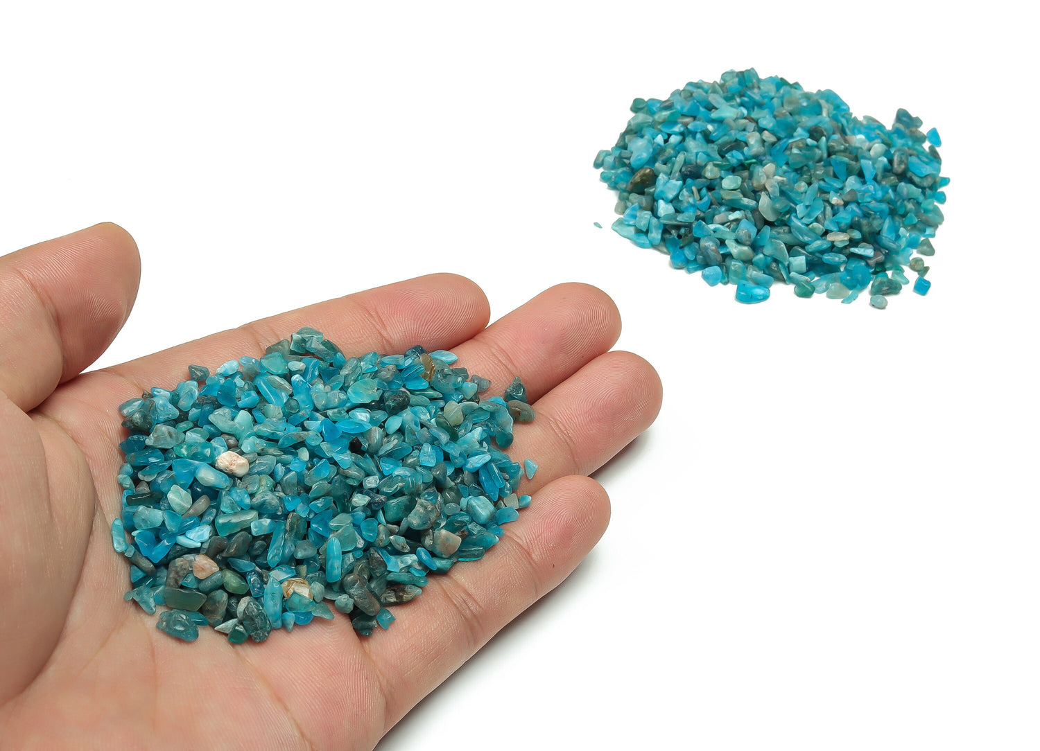 Éclats d'apatite bleue ?€? Éclats de pierres précieuses ?€? Éclats de cristal semi-polis - Cristal en vrac - 2-6 mm - CP1132